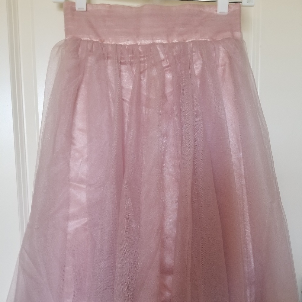 Dusty rose tulle skirt